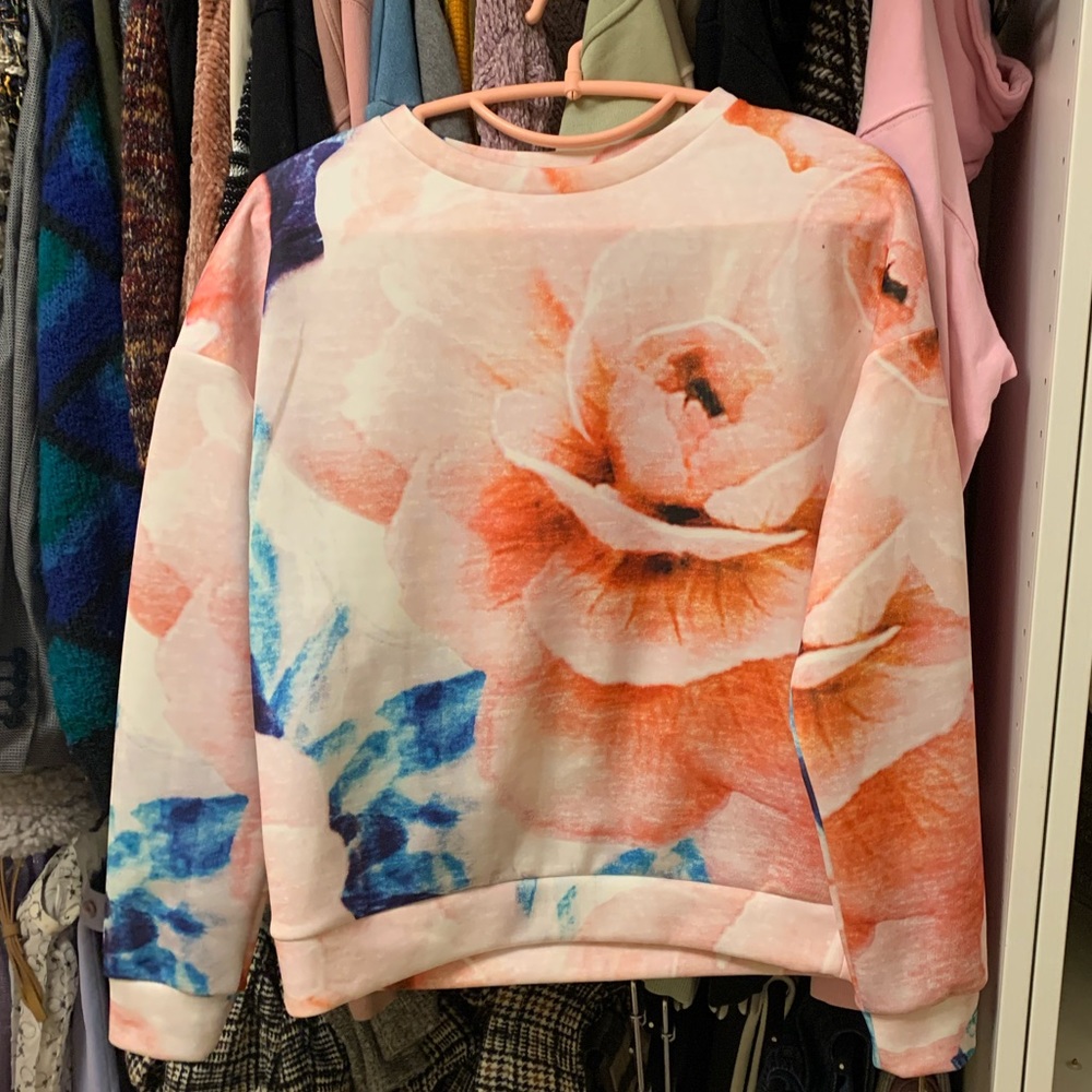Zara floral sweatshirt